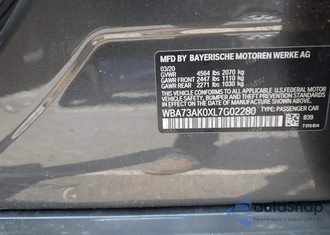 2020 BMW 228I Gran Coupe xDrive from USA, damaged, VIN WBA73AK0XL7G02280